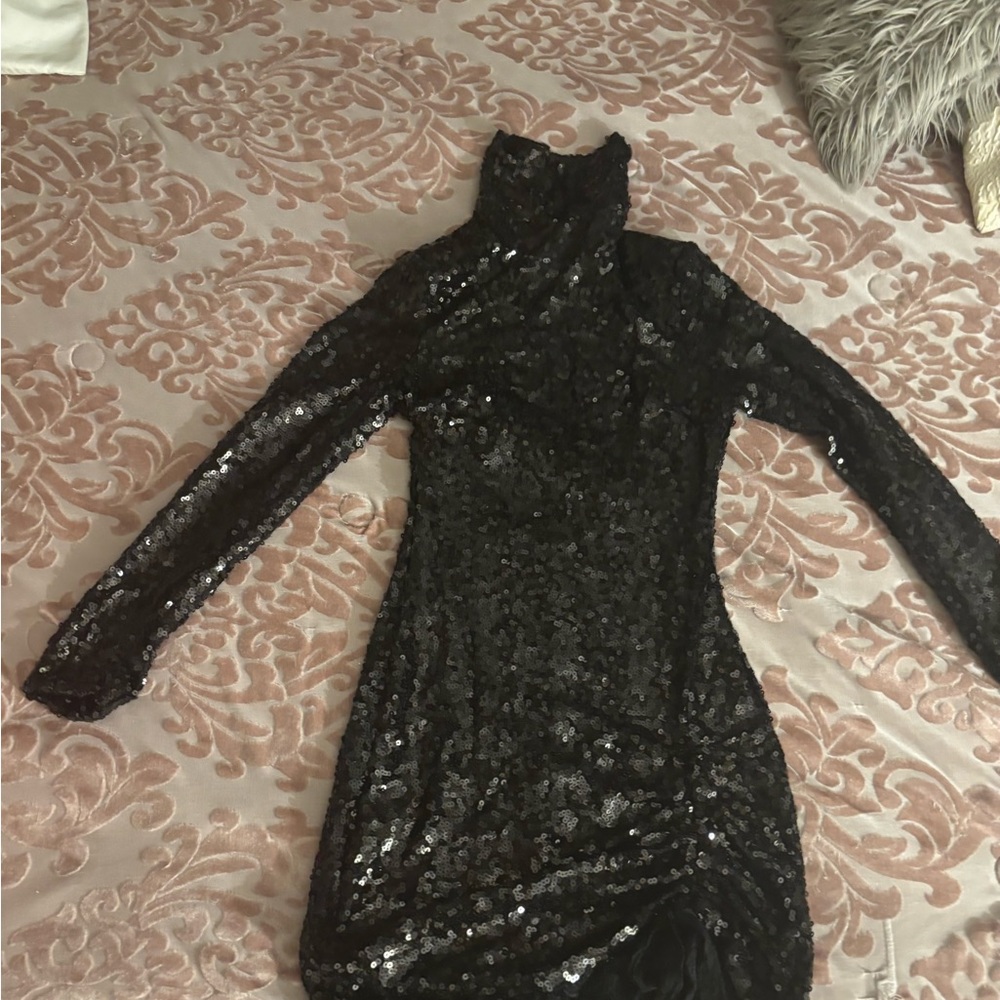 Elegant Black Sequin Dress
